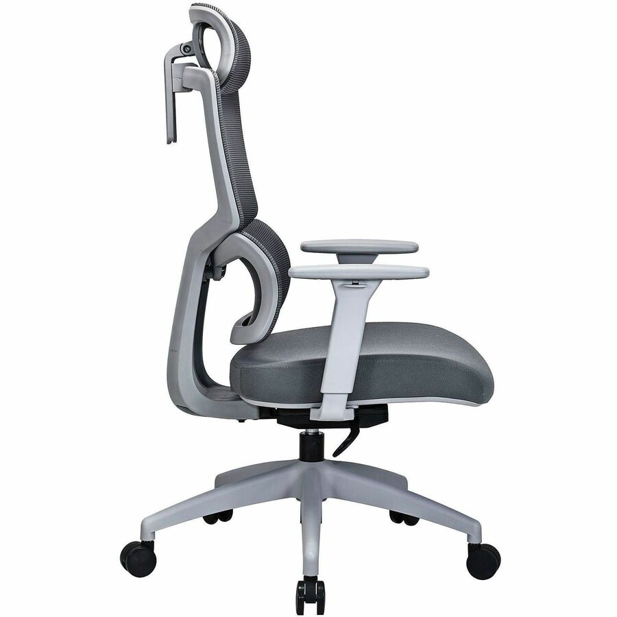 Lorell Ripley High Mesh-Back Chair with Articulating Lumbar Support - High Back - Gray - Fabric, Mesh - 1 Each