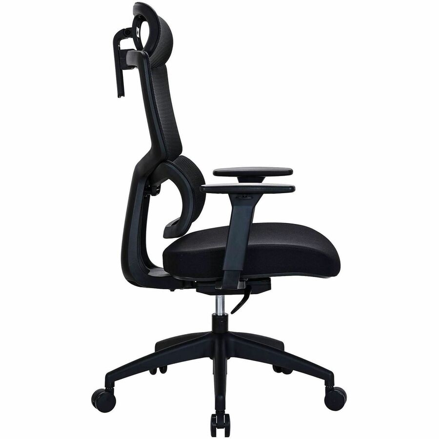 Lorell Ripley High Mesh-Back Chair with Articulating Lumbar Support - High Back - Black - Fabric, Mesh - 1 Each