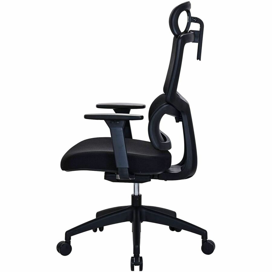 Lorell Ripley High Mesh-Back Chair with Articulating Lumbar Support - High Back - Black - Fabric, Mesh - 1 Each
