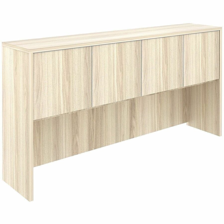 Lorell Essential Series Laminate Hutch, 4 Doors, 36"H x 70.9"W x 14.8"D, Modern Elm Finish, 1 Each