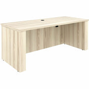 Lorell Essentials 72" Sit-to-Stand Desk Shell, 1" Thick Table Top, 49"H x 72"W x 29"D, Laminate/Metal, Modern Elm Finish, Includes Modesty Panel, Leg Panels, Adjustable Feet, Cord Management, 1 Each
