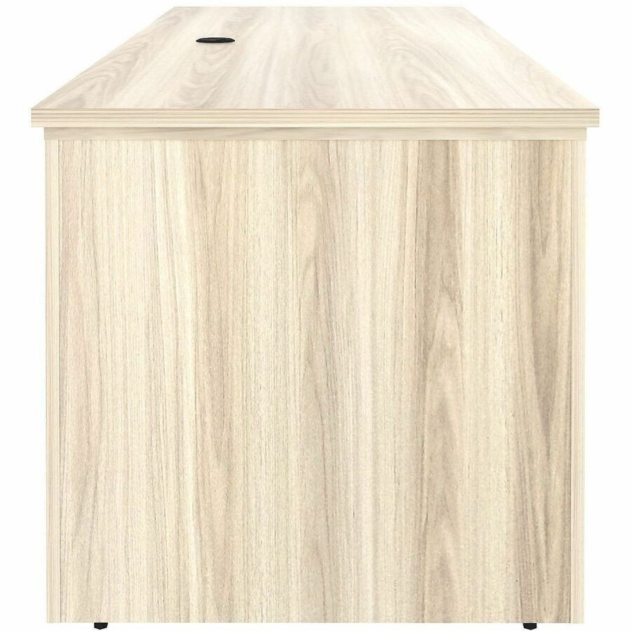 Lorell Essentials 72" Sit-to-Stand Desk Shell, 1" Thick Table Top, 49"H x 72"W x 29"D, Laminate/Metal, Modern Elm Finish, Includes Modesty Panel, Leg Panels, Adjustable Feet, Cord Management, 1 Each