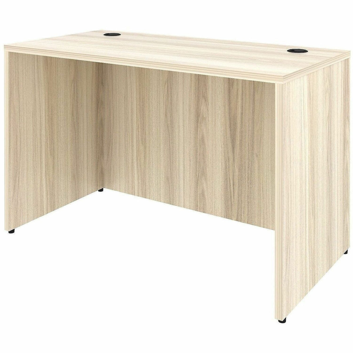 Lorell Essential Series Laminate Desk Shell, 1" Thick Top, 29.5"H x 48"W x 24"D, Modern Elm Finish, Rectangle, 2 Grommets, Modesty & Privacy Panel, Adjustable Feet, 1 Each