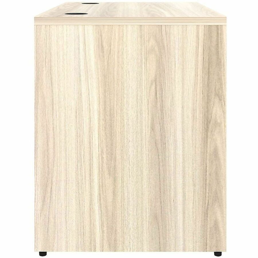 Lorell Essential Series Laminate Desk Shell, 1" Thick Top, 29.5"H x 48"W x 24"D, Modern Elm Finish, Rectangle, 2 Grommets, Modesty & Privacy Panel, Adjustable Feet, 1 Each