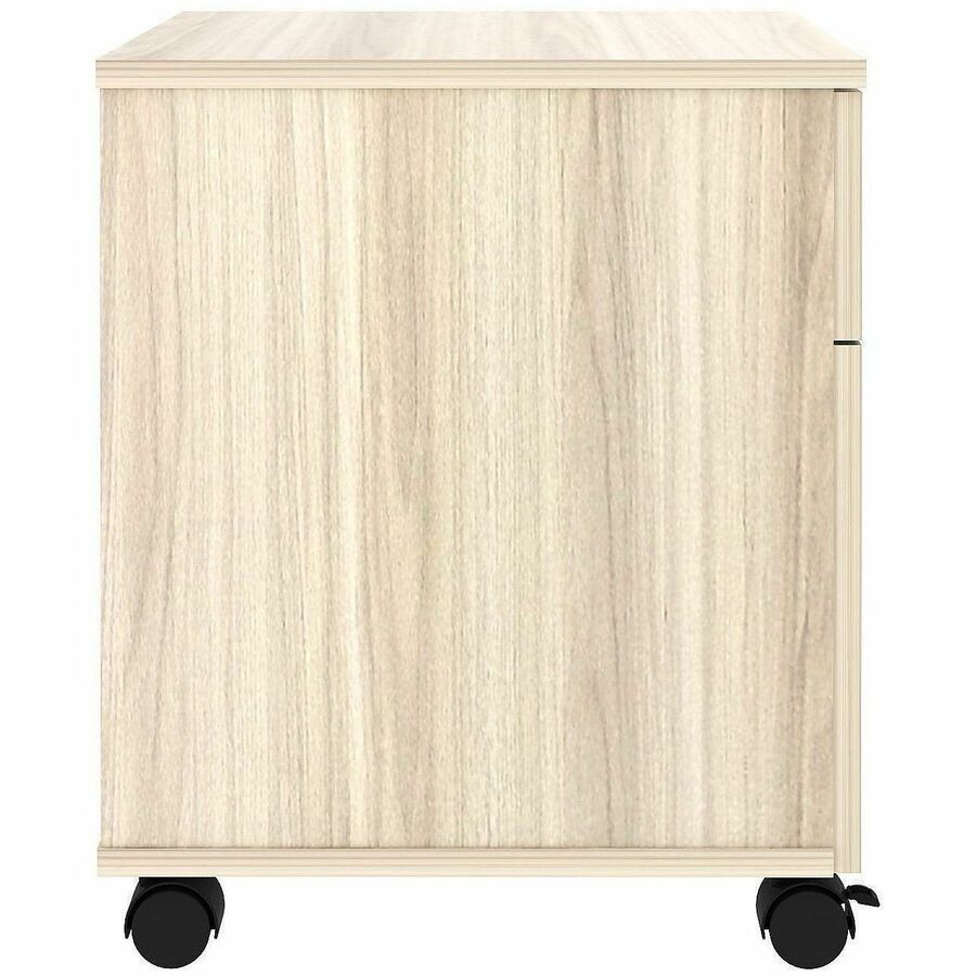 Lorell Essential Series Laminate Mobile Pedestal, 2 Drawers, Modern Elm Finish, 22.9"H x 15.7"W x 19.9"D, 1 Each