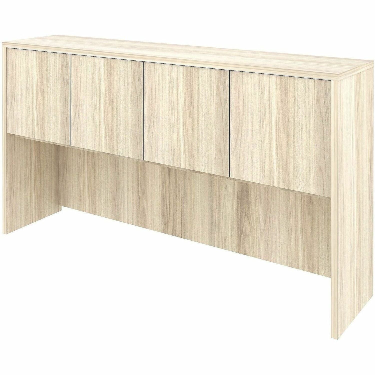 Lorell Essential Series Laminate Hutch, 36"H x 66"W x 15"D, 4 Doors, Modern Elm Finish, Laminate/Metal, 1 Each