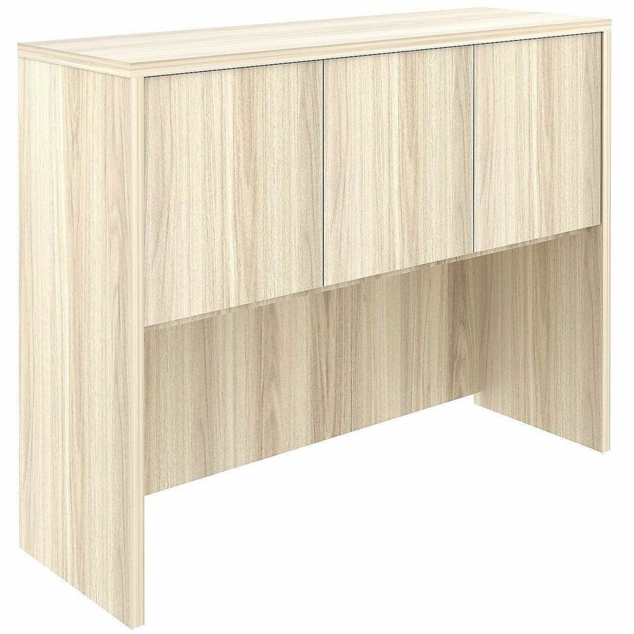 Lorell Essential Series Laminate Desking & Accessory - 36" Height x 48" Width x 15" Depth - 3 Door(s) - Band Edge - Material: Laminate, Metal - Finish: Laminate, Modern Elm - Cam Lock, Durable, Grommet, Cord Management - For Desk, Credenza - 1 Each
