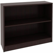 Lorell Essentials Espresso Laminate Bookcase, 36"W x 12"D x 30"H, 2 Shelves (1 Adjustable, 1 Fixed), 150 lb Load Capacity, Espresso Finish, 1 Each