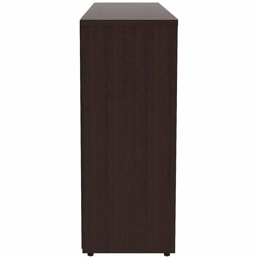 Lorell Essentials Espresso Laminate Bookcase, 36"W x 12"D x 30"H, 2 Shelves (1 Adjustable, 1 Fixed), 150 lb Load Capacity, Espresso Finish, 1 Each