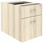 Lorell Essential Series Laminate Pedestal, 2 Drawers, Modern Elm Finish, 21"H x 16"W x 22"D, 1 Each