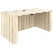 Lorell Essentials 60" Sit-to-Stand Desk Shell, Modern Elm Finish, 1" Thick Laminate Top, Adjustable Height 27.5"–49", Includes Modesty Panel, Privacy Panel, Adjustable Feet, Cord Management, 60"W x 29"D, 1 Each