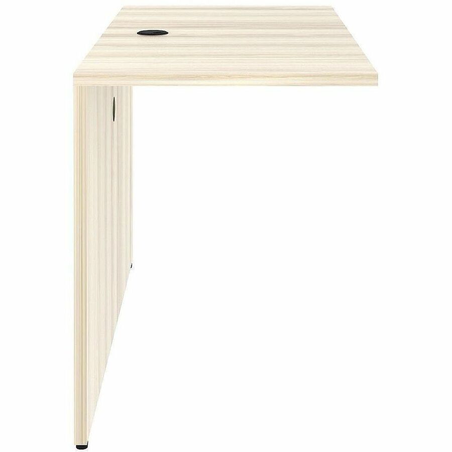 Lorell Essential Series Laminate Bridge, 1" Thick Table Top, 29.5"H x 48"W x 24"D, Modern Elm Finish, Laminate/Metal, Cam Lock, Grommet, Modesty & Privacy Panel, 1 Each