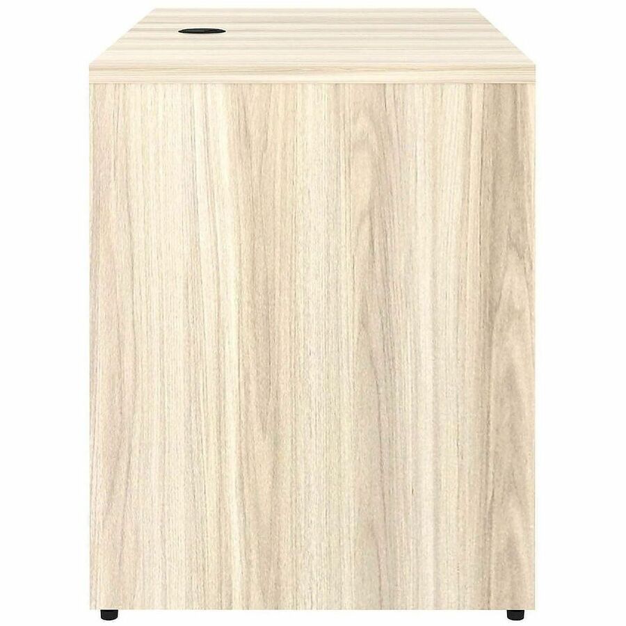 Lorell Essential Series Laminate Return Shell, 1" Thick Table Top, 29.5"H x 42"W x 24"D, Modern Elm Finish, Durable Laminate & Metal Construction, Modesty & Privacy Panel, Adjustable Feet, Cord Management, 1 Each