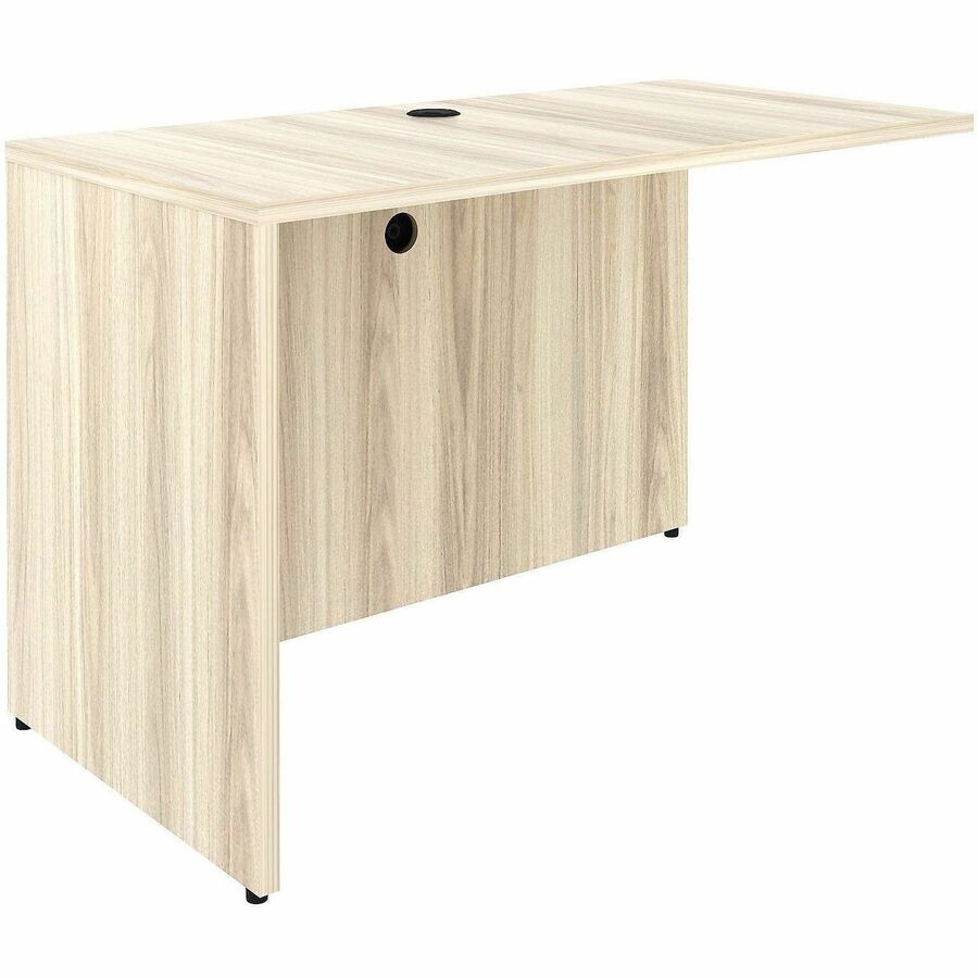Lorell Essential Series Laminate Return Shell, 1" Thick Table Top, 29.5"H x 48"W x 24"D, Modern Elm Finish, Durable, Modesty & Privacy Panel, Adjustable Feet, Cord Management, Grommet, 1 Each