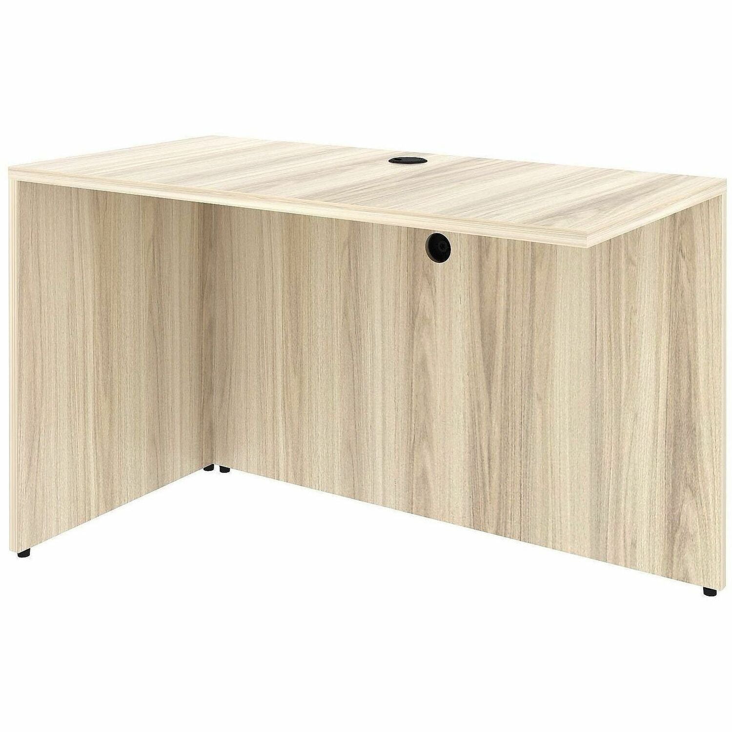 Lorell Essential Series Laminate Return Shell, 1" Thick Table Top, 29.5"H x 48"W x 24"D, Modern Elm Finish, Durable, Modesty & Privacy Panel, Adjustable Feet, Cord Management, Grommet, 1 Each