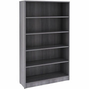 Lorell Weathered Charcoal Laminate Bookcase, 5 Shelves, 36" W x 12" D x 60" H, 1 Each