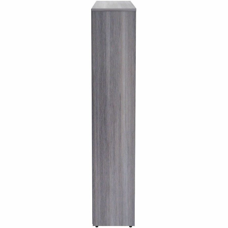 Lorell Weathered Charcoal Laminate Bookcase, 5 Shelves, 36" W x 12" D x 60" H, 1 Each