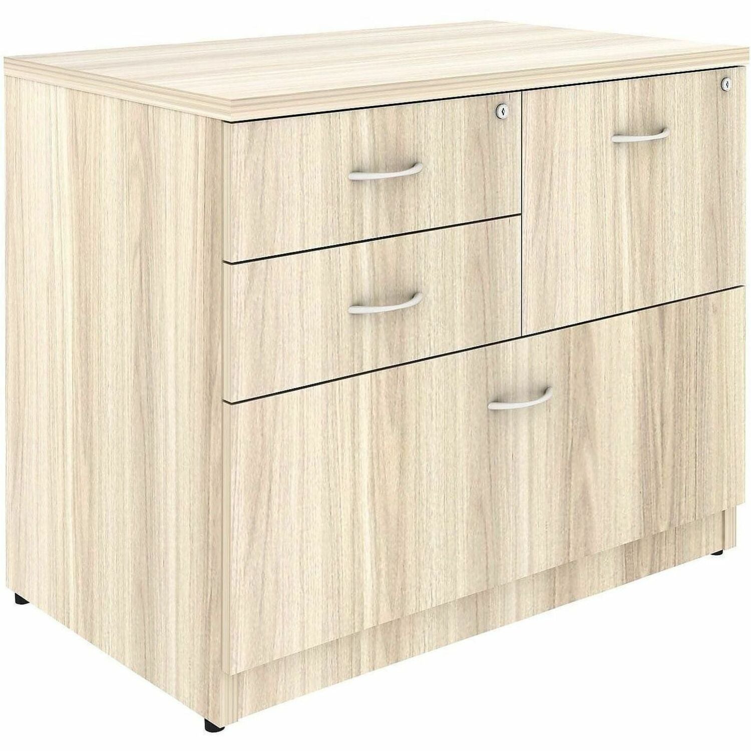Lorell File Cabinet, 4-Drawer Lateral, Modern Elm, 1 Each