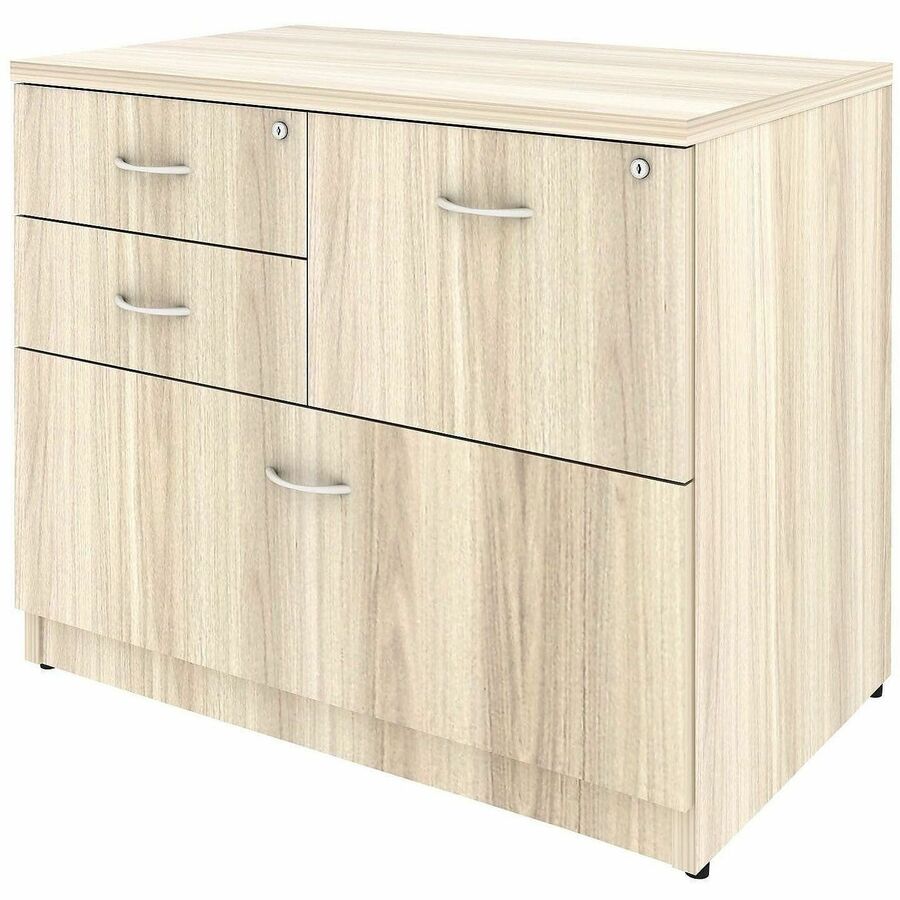 Lorell File Cabinet, 4-Drawer Lateral, Modern Elm, 1 Each