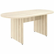 29.5" Height x 72" Width x 36" Depth, x 1.3" Thickness Table Top - Material: Laminate - Finish: Laminate, Modern Elm - Mahogany Laminate Table Top - Adjustable Floor Guide - 1 Each