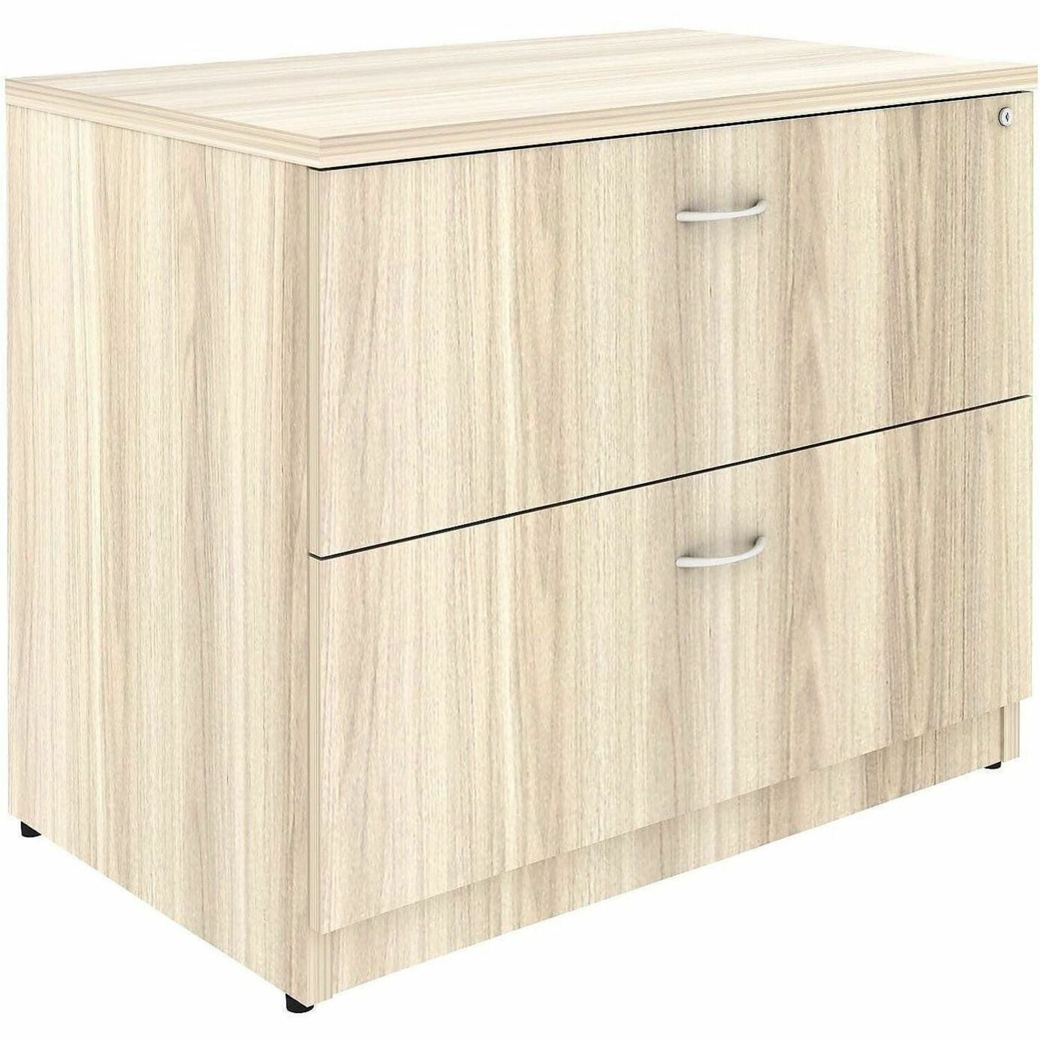 Lorell File Cabinet, 2-Drawer Lateral, Lockable, Modern Elm, 1 Each