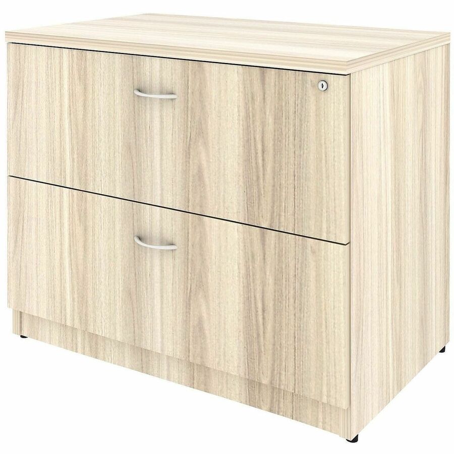 Lorell File Cabinet, 2-Drawer Lateral, Lockable, Modern Elm, 1 Each