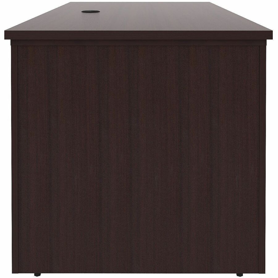 Lorell Essentials 60" Sit-to-Stand Desk Shell, Espresso Laminate Top, 49"H x 60"W x 29"D, Adjustable Height, Cord Management, Modesty and Privacy Panels, 1 Each
