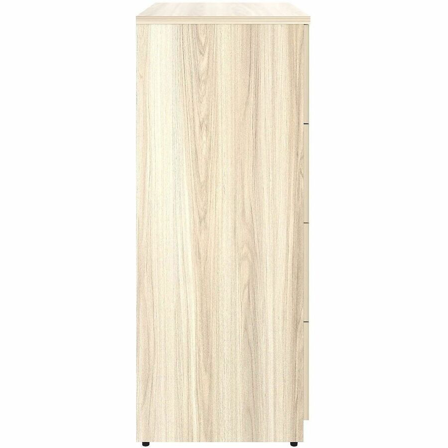 Lorell File Cabinet, 4-Drawer Lateral, Lockable, Modern Elm, 1 Each, Assembly Required