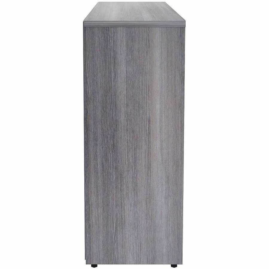 Lorell Weathered Charcoal Laminate Bookcase, 36"W x 12"D x 30"H, 2 Shelves, 1 Adjustable, 1 Fixed, Laminated, Square Edge, Adjustable Feet, 1 Each