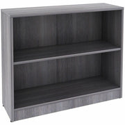 Lorell Weathered Charcoal Laminate Bookcase, 36"W x 12"D x 30"H, 2 Shelves, 1 Adjustable, 1 Fixed, Laminated, Square Edge, Adjustable Feet, 1 Each
