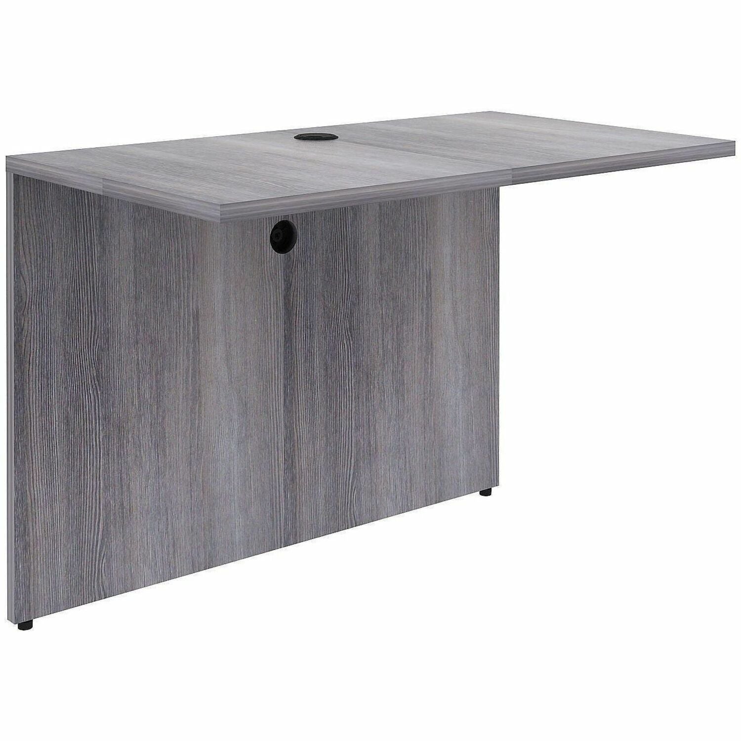 Finish: Weathered Charcoal - Weathered Charcoal, Laminate Table Top - Laminated, Cam Lock, Durable, Grommet, Modesty Panel, Privacy Panel - For Office - 1 Each