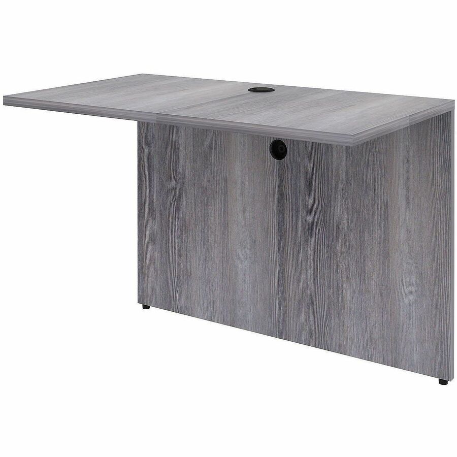 Finish: Weathered Charcoal - Weathered Charcoal, Laminate Table Top - Laminated, Cam Lock, Durable, Grommet, Modesty Panel, Privacy Panel - For Office - 1 Each