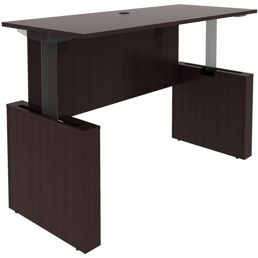 Lorell Essentials 72" Sit-to-Stand Desk Shell, Espresso Laminate, 49"H x 72"W x 29"D, 1" Thick Top, Adjustable Height, Cord Management, Modesty & Privacy Panels, 1 Each