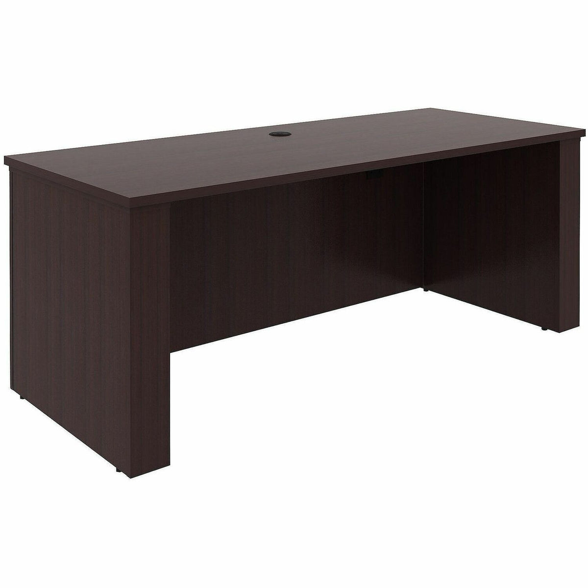Lorell Essentials 72" Sit-to-Stand Desk Shell, Espresso Laminate, 49"H x 72"W x 29"D, 1" Thick Top, Adjustable Height, Cord Management, Modesty & Privacy Panels, 1 Each