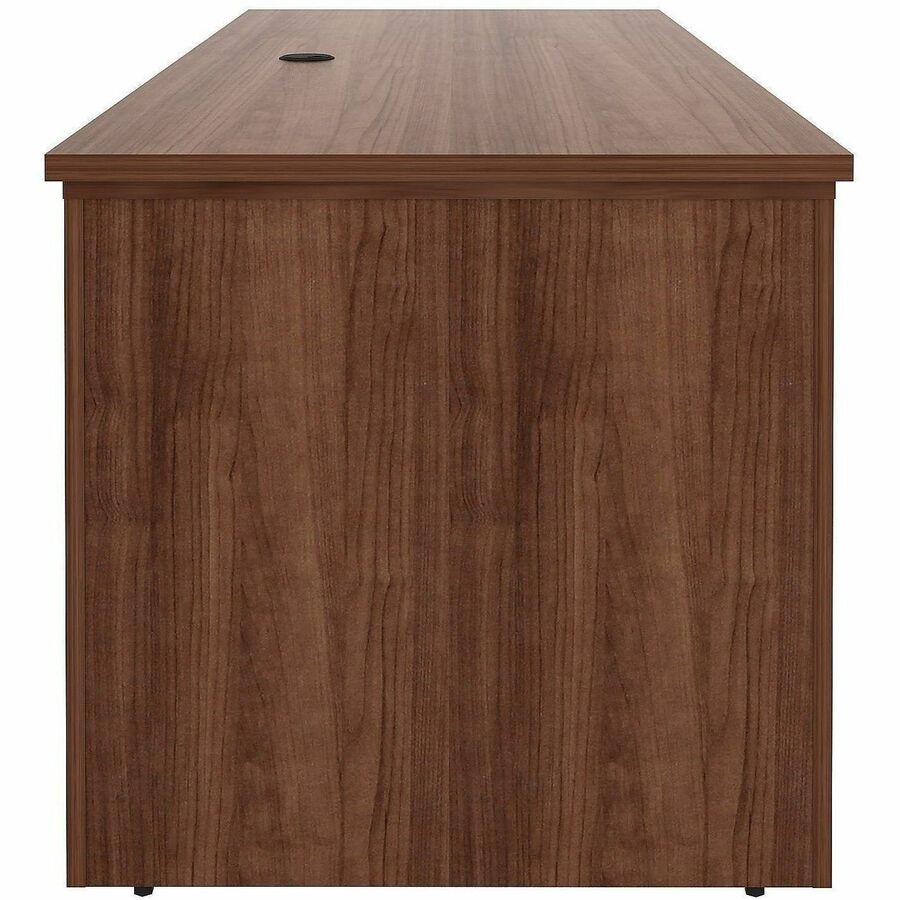 Lorell Essentials 72" Sit-to-Stand Desk Shell, Walnut Laminate, 49"H x 72"W x 29"D, 1" Thick Top, Adjustable Height, Modesty and Privacy Panels, Cord Management, 1 Each