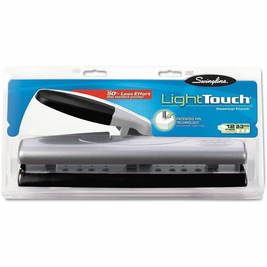 2, 3 Punch Head(s) - 12 Sheet of 20lb Paper - 9" , 32" Punch Size - Metal - Black