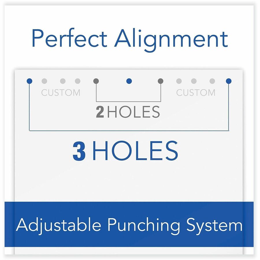 2, 3 Punch Head(s) - 12 Sheet of 20lb Paper - 9" , 32" Punch Size - Metal - Black