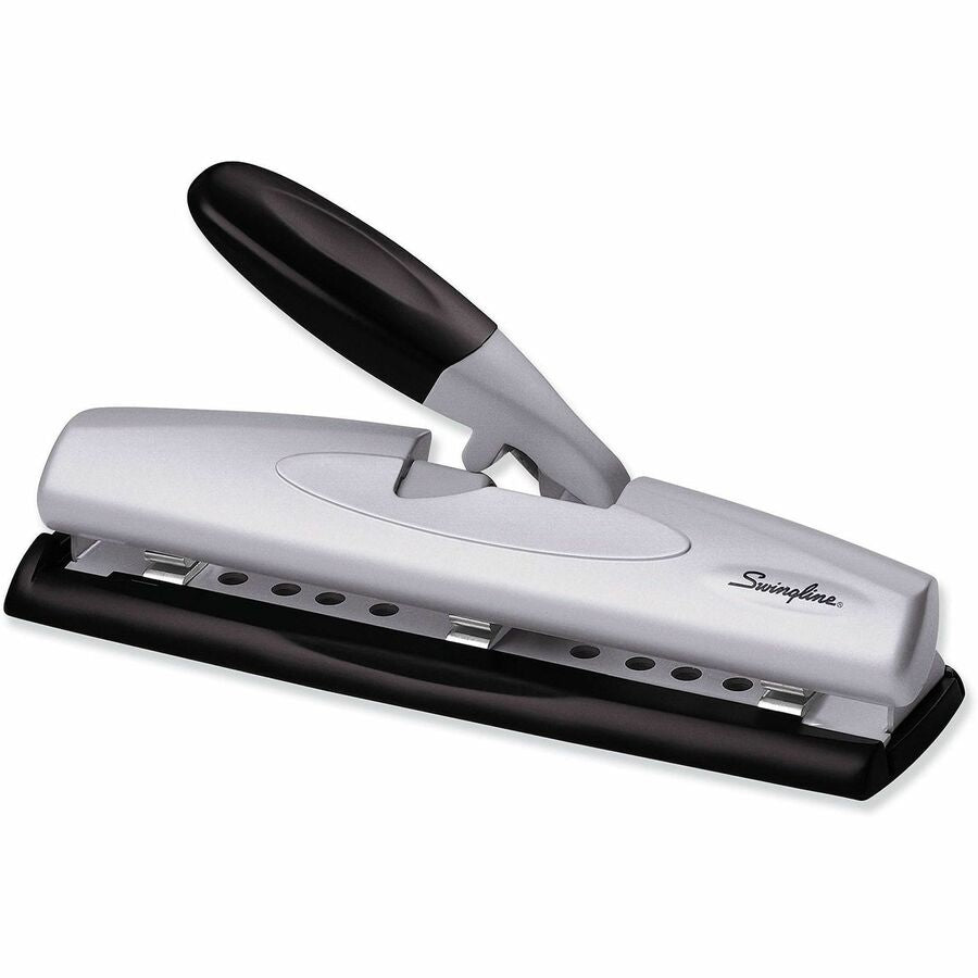 2, 3 Punch Head(s) - 12 Sheet of 20lb Paper - 9" , 32" Punch Size - Metal - Black