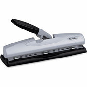2, 3 Punch Head(s) - 12 Sheet of 20lb Paper - 9" , 32" Punch Size - Metal - Black
