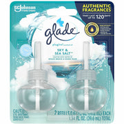 Glade PlugIns Refill, Sky & Sea Salt Scent, Oil, 0.6 fl oz, 60 Day, 550 Sq. ft. Coverage, Paraben-Free, Phthalate-Free, Nitro Musk Free, Formaldehyde-Free, Long Lasting, 2 Pack