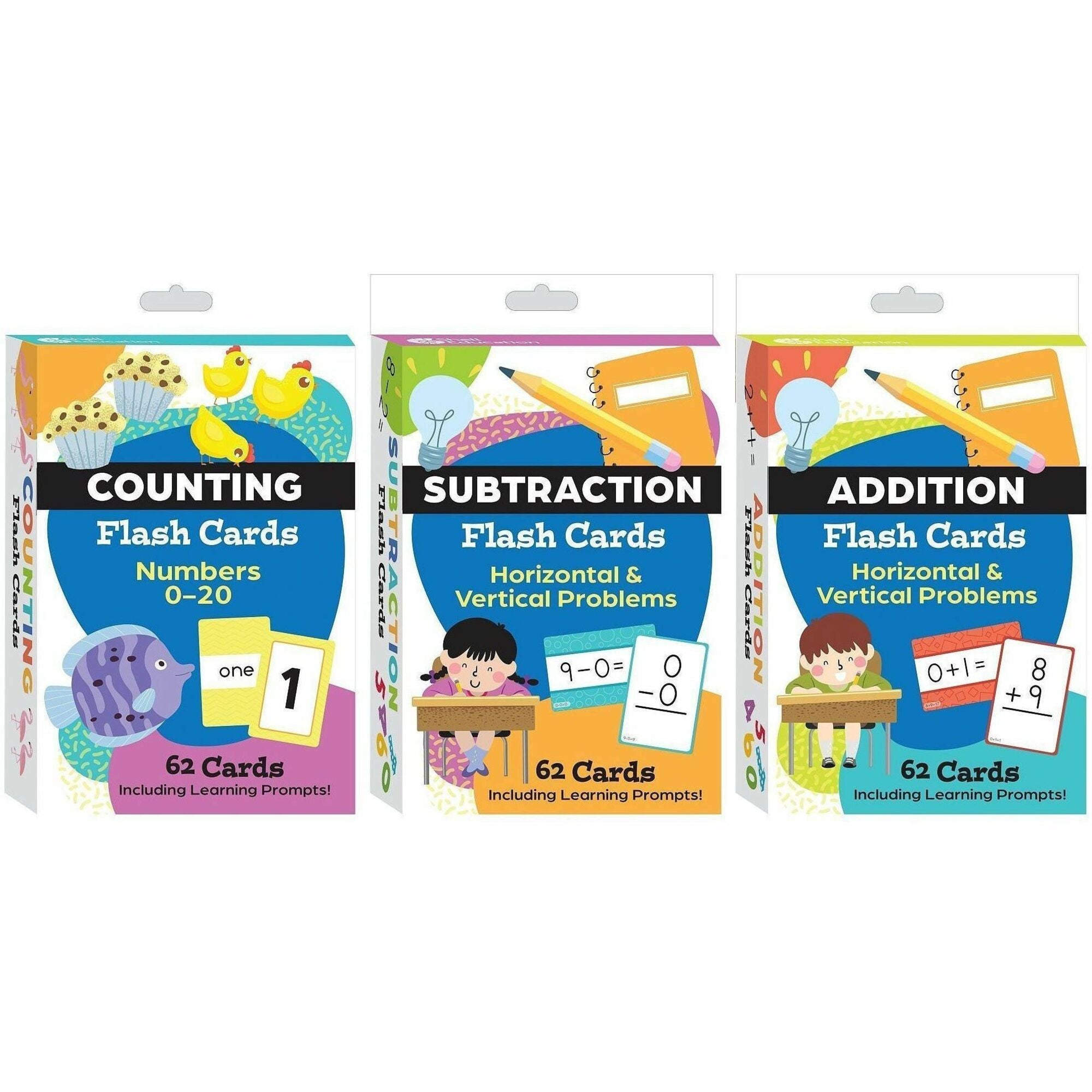 Shell Education Learning Card, Mathematics, Multi-Color, 3 Boxes