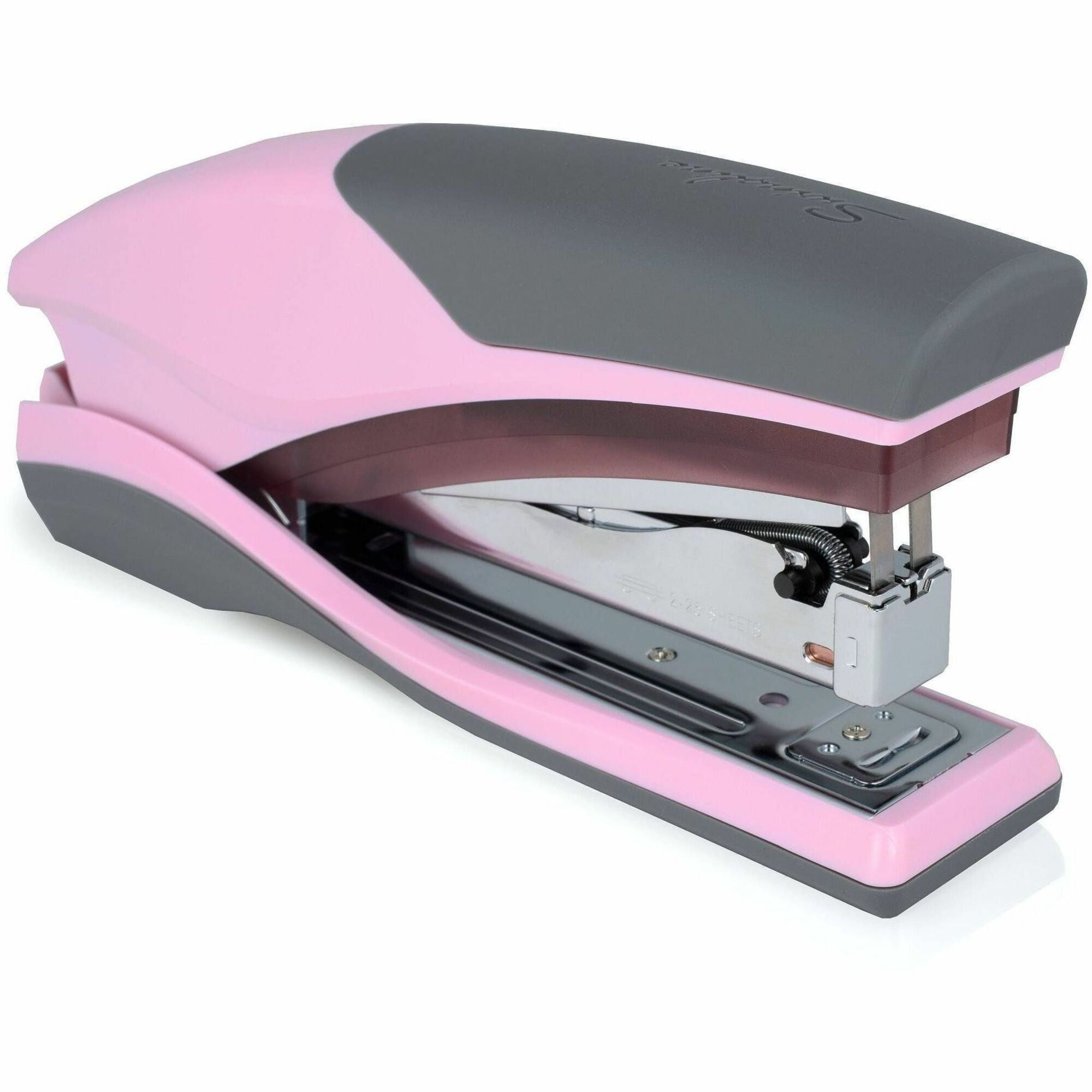 Swingline Optima 25 Reduced Effort Stapler, Full Strip, 25 Sheet Capacity, Holds 210 Staples, Pink, Plastic/Metal, 1 Each