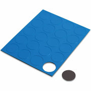 U Brands Board Magnet, 0.7" Diameter, Circle, Heavy Duty, Blue, 20 Pack