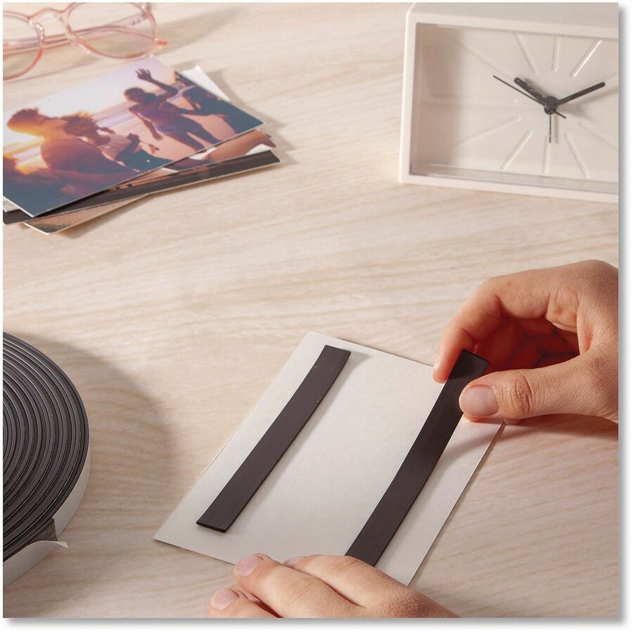 U Brands Magnetic Tape, 16.67 yd x 0.50", Black, 1 Each