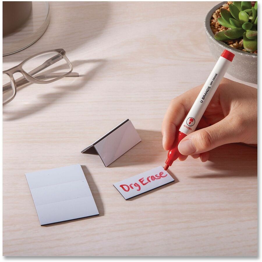 U Brands Magnet Strip, White, 0.88" x 2", 25 Pack