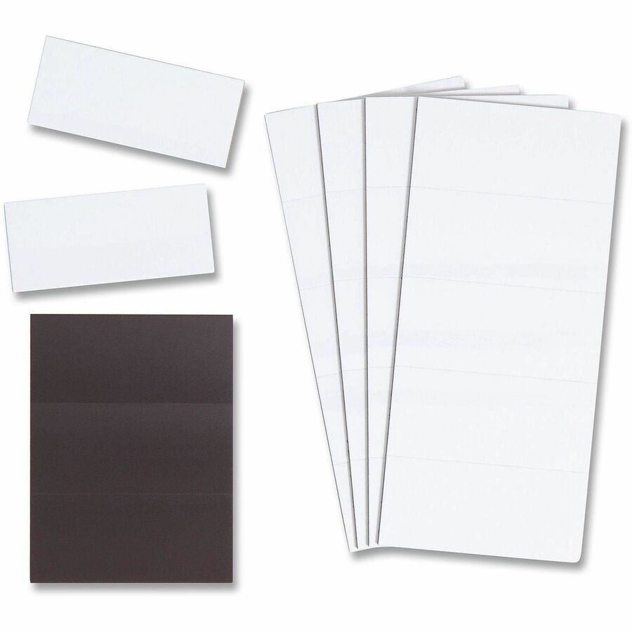 U Brands Magnet Strip, White, 0.88" x 2", 25 Pack