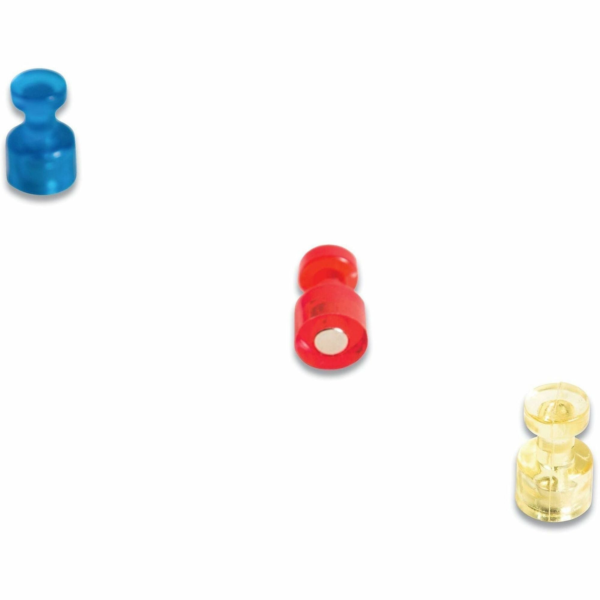 0.7" Length x 0.4" Diameter - for Magnetic Surface, Magnetic Whiteboard, Steel, Project, Bulletin Board - Durable - Assorted - Plastic - 6 / Pack