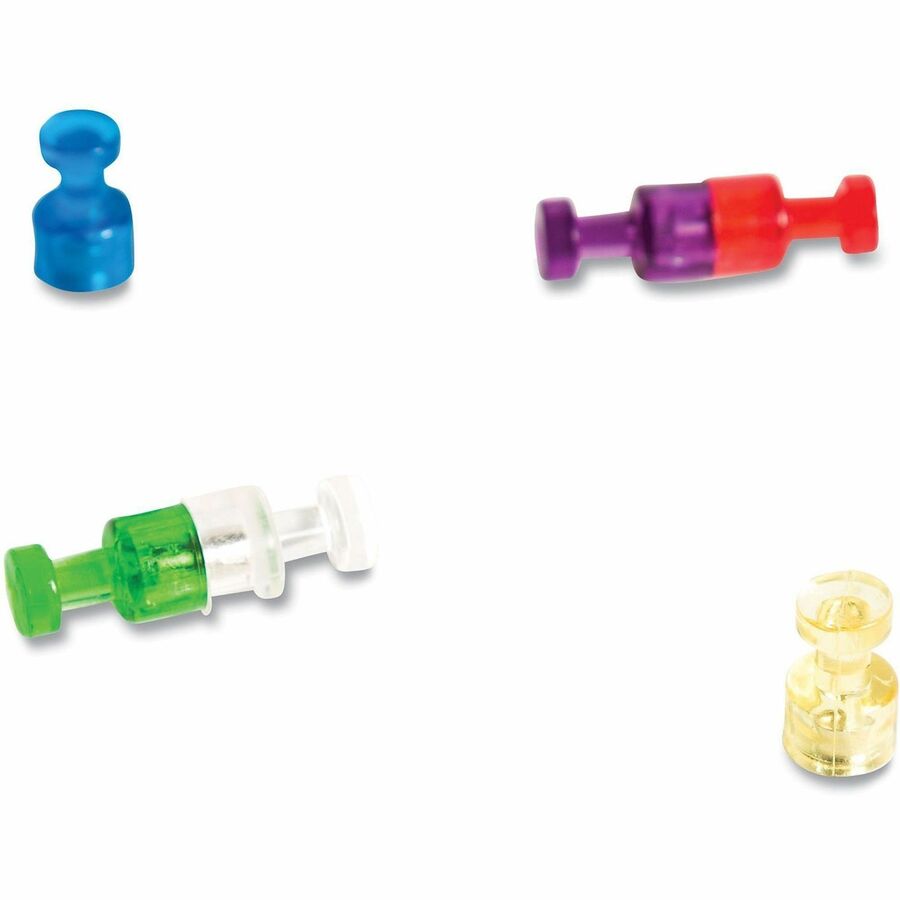 0.7" Length x 0.4" Diameter - for Magnetic Surface, Magnetic Whiteboard, Steel, Project, Bulletin Board - Durable - Assorted - Plastic - 6 / Pack