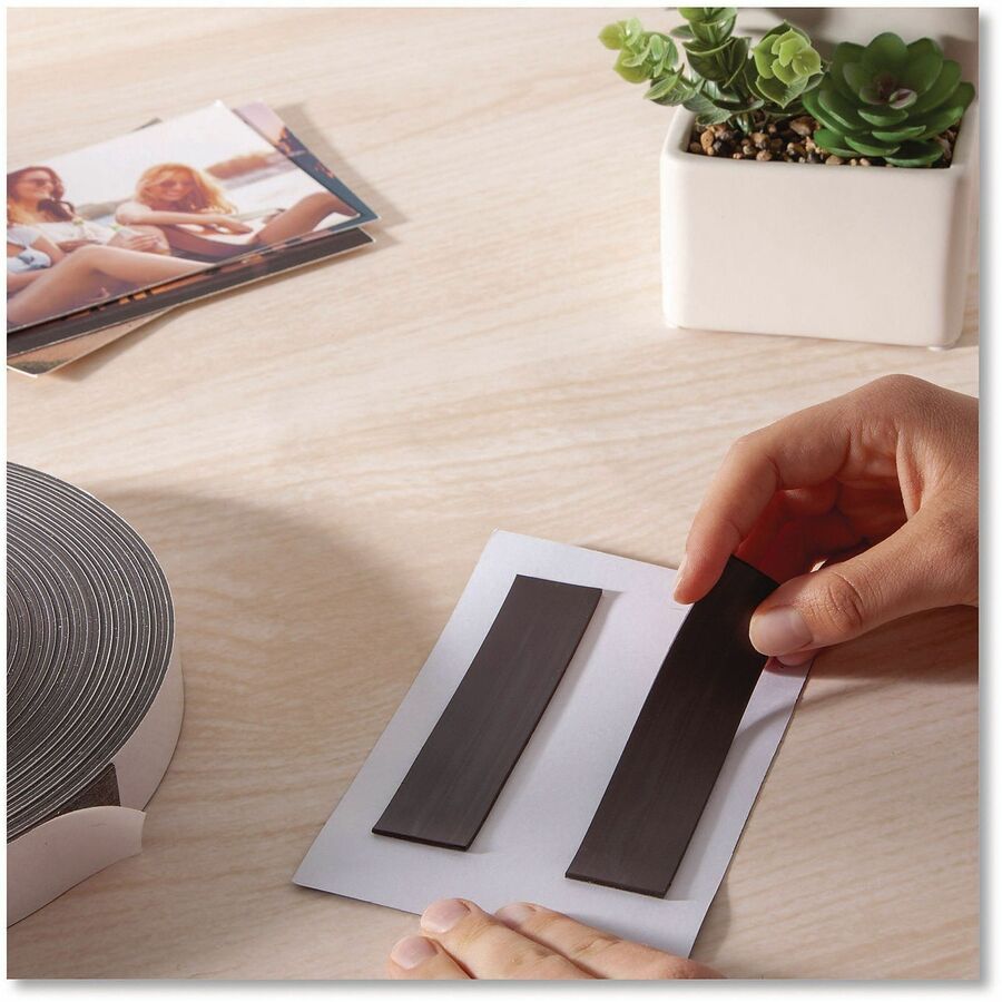 U Brands Magnetic Tape, 1" x 16.67 yd, Black, 1 Each