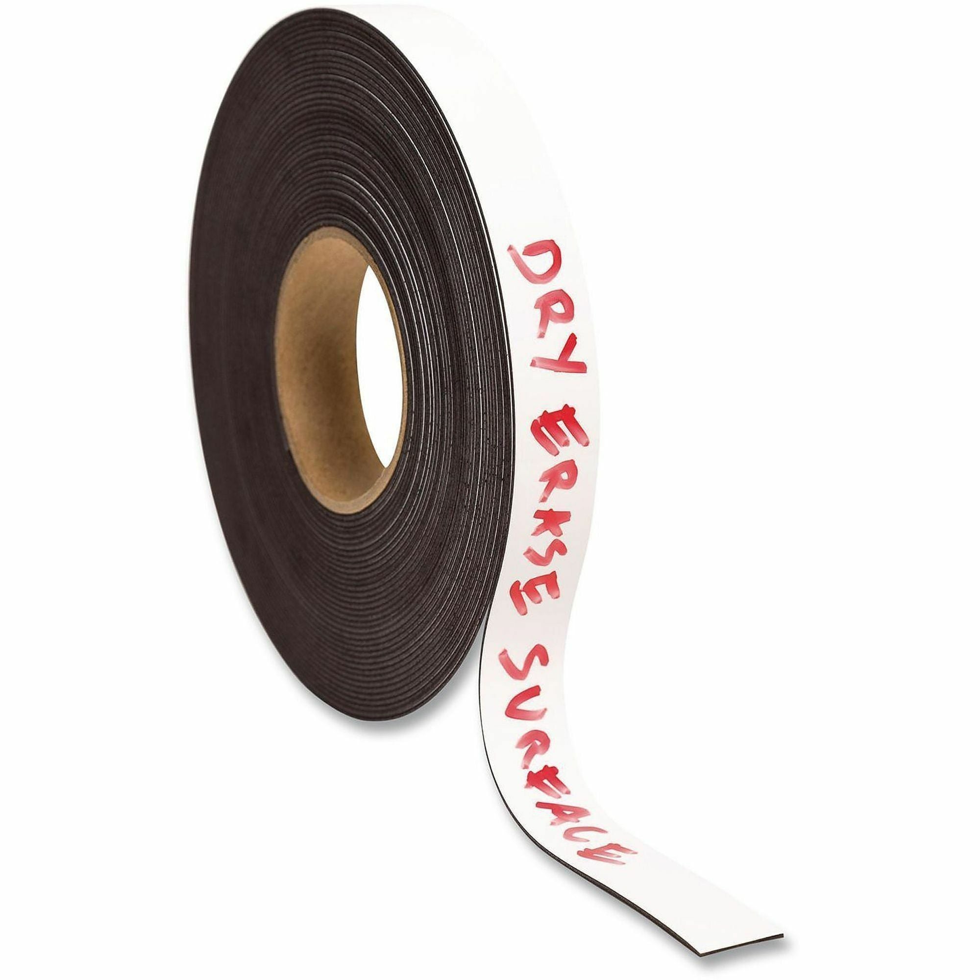 U Brands Magnetic Tape, 1" x 16.67 yd, White, 1 Each